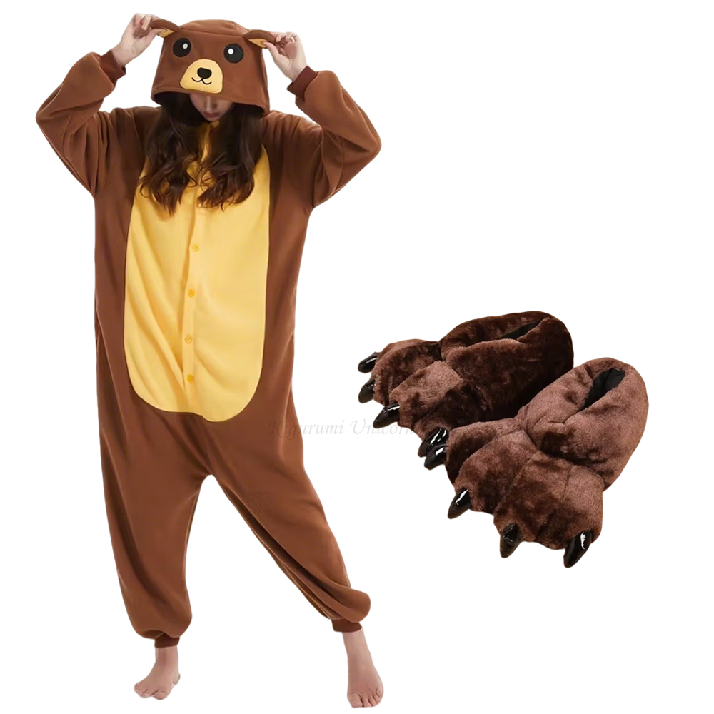 Women Shoes Xxl - Kigurumi dla dorosłych w kształcie brązowego