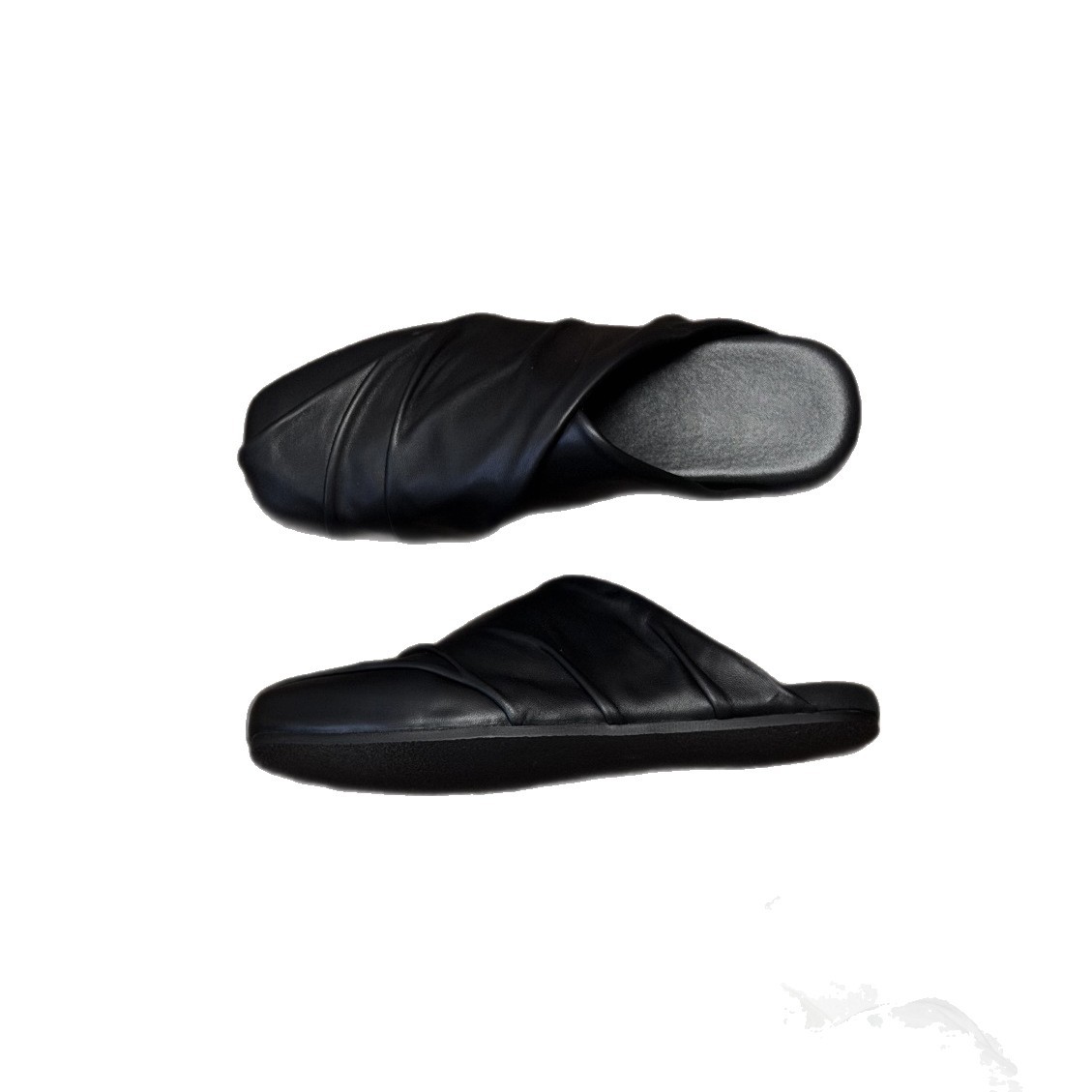 Czarne, skórzane buty w stylu  – Mule Slip On recenzja i cena