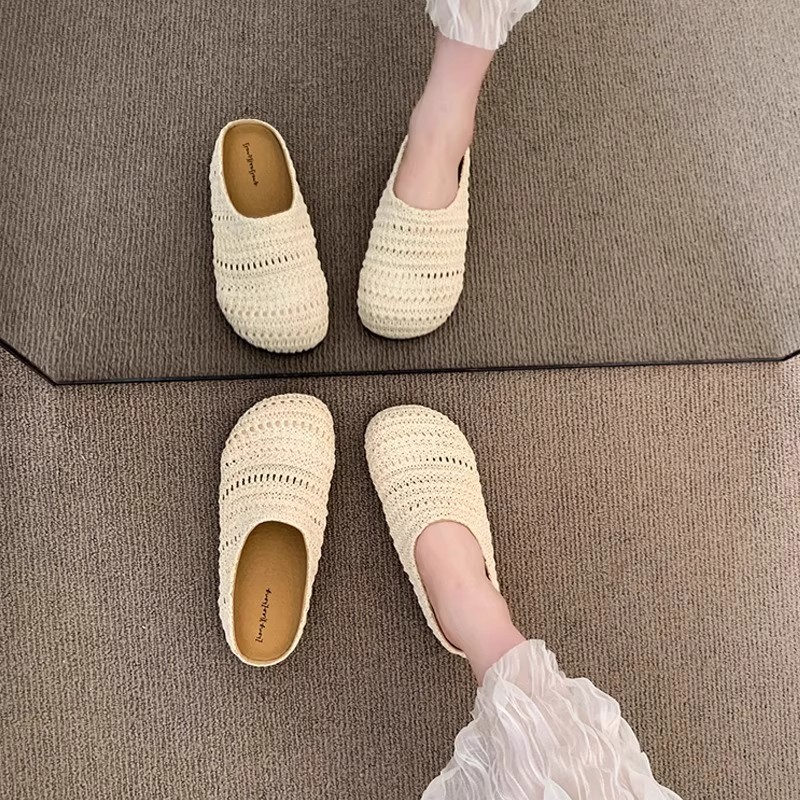 Damskie klapki z rafii, tkane, – Mule Slip On recenzja i cena