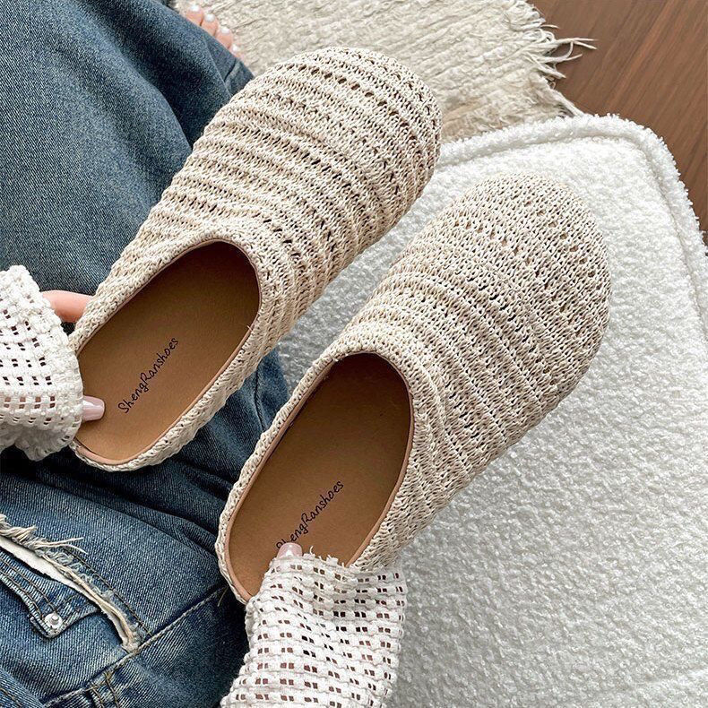 Damskie klapki z rafii, tkane, – Mule Slip On recenzja i cena